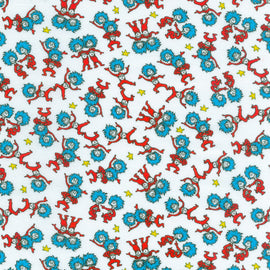Thing One Two White from A Little Dr. Seuss Collection,  sold in 1/2 yard increments