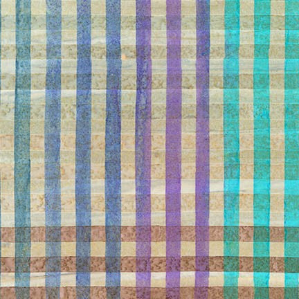 Mist Hand Painted Gingham Batik  Fabric - StoryQuilts.com