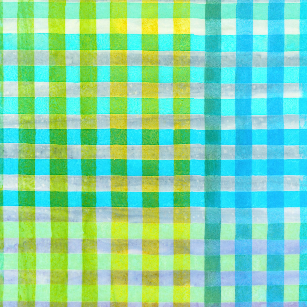 Sweet Hand Painted Gingham Batik  Fabric - StoryQuilts.com