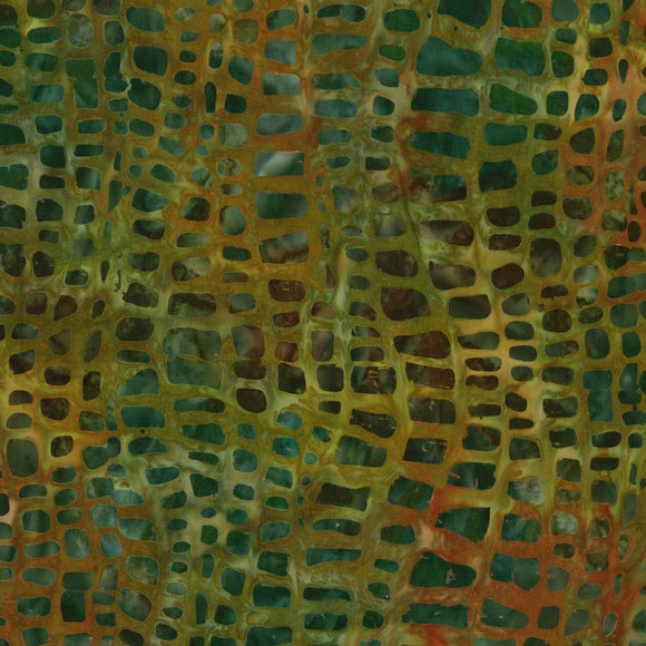 Artisan Batik Tavarua 2 -Green Batik  Fabric - StoryQuilts.com