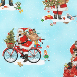 Christmas Blue - Holly Jolly Christmas,  sold in 1/2 yard increments