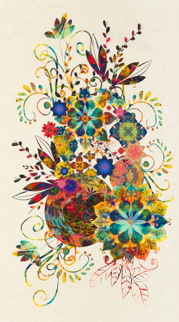 Multi Floral 24 inch Panel  Fabric - StoryQuilts.com