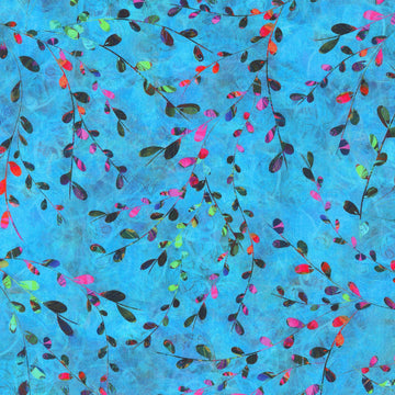 Blue Branch Leaves - from Venice by Robert Kaufman,  sold in 1/2 yard increments  Fabric - StoryQuilts.com