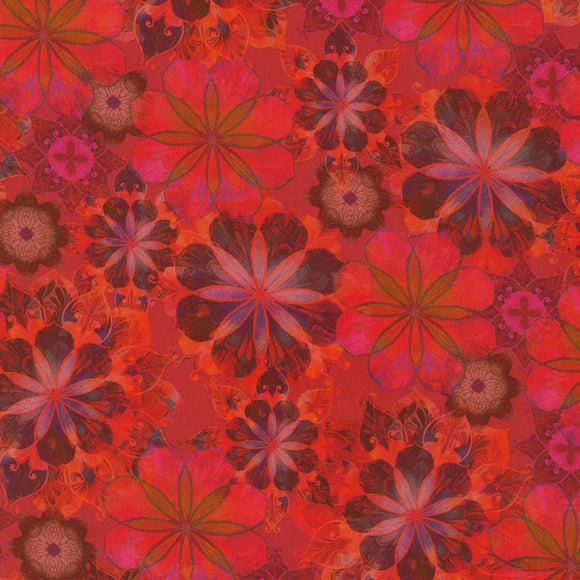 Red Flowers  - from Venice by Robert Kaufman sold in 1/2 yard increments