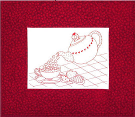 A cup of Love - Redwork  Pattern - StoryQuilts.com