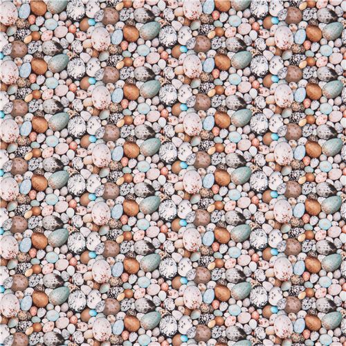 Birdwatching Eggs Multi  Fabric - StoryQuilts.com