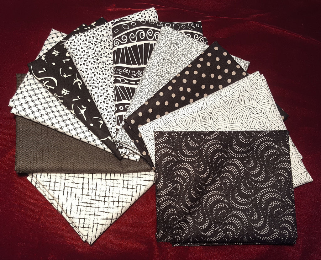 Black, White and Gray Fat Quarter Collection  Fabric - StoryQuilts.com