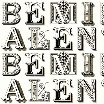 Be Mine Valentine Love Letters Black  1/2 yard cut  Fabric - StoryQuilts.com