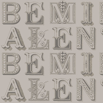 Be Mine Valentine Love Letters Gray  1/2 yard cut