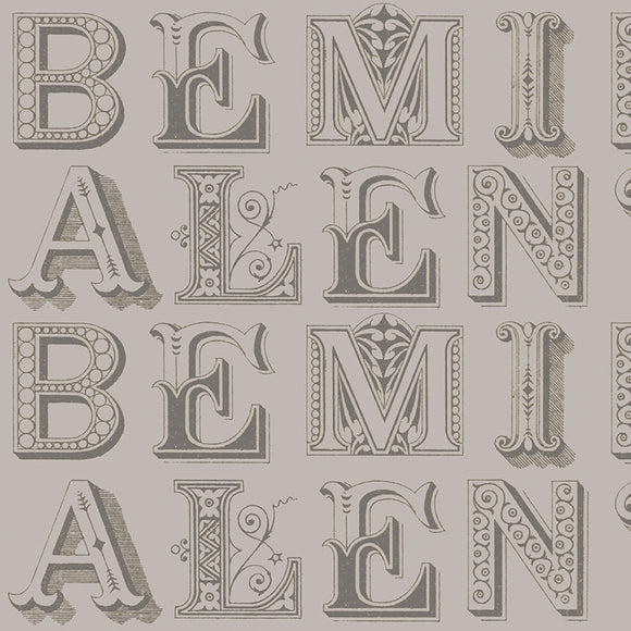 Be Mine Valentine Love Letters Gray  1/2 yard cut