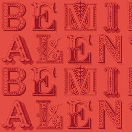 Be Mine Valentine Love Letters Red  1/2 yard cut