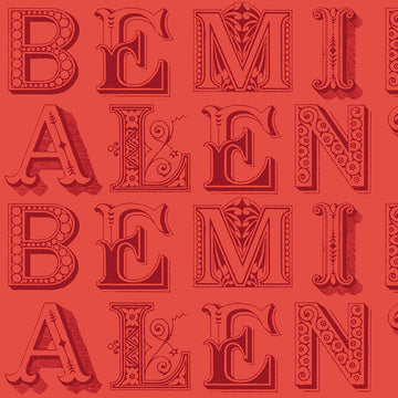 Be Mine Valentine Love Letters Red  1/2 yard cut