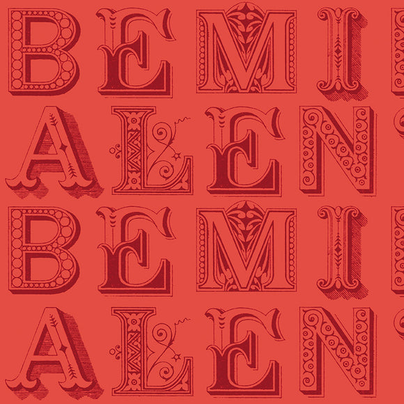 Be Mine Valentine Love Letters Red  1/2 yard cut