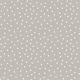 Be Mine Valentine Small Hearts Gray 1/2 yard cut