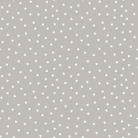Be Mine Valentine Small Hearts Gray 1/2 yard cut
