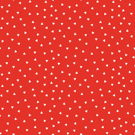 Be Mine Valentine Small Hearts Red 1/2 yard cut