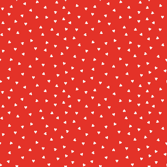 Be Mine Valentine Small Hearts Red 1/2 yard cut