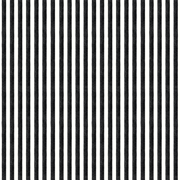 Be Mine Valentine Candy Stripe Black 1/2 yard cut