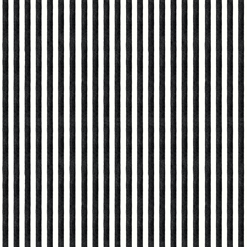 Be Mine Valentine Candy Stripe Black 1/2 yard cut