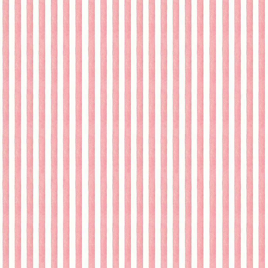 Be Mine Valentine Candy Stripe Pink 1/2 yard cut