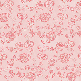 Be Mine Valentine Hearts And Flowers - Blush 1/2 yard cut