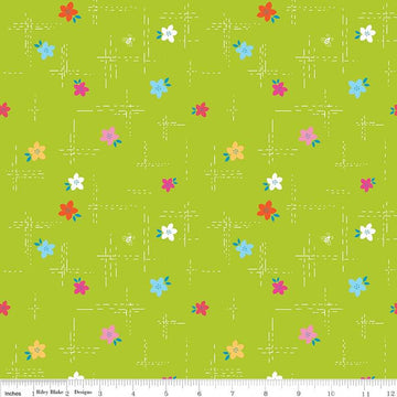 Simply Happy Dash Lime  Fabric - StoryQuilts.com