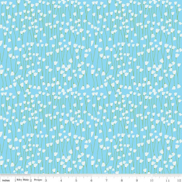 Simply Happy Vine Blue  Fabric - StoryQuilts.com