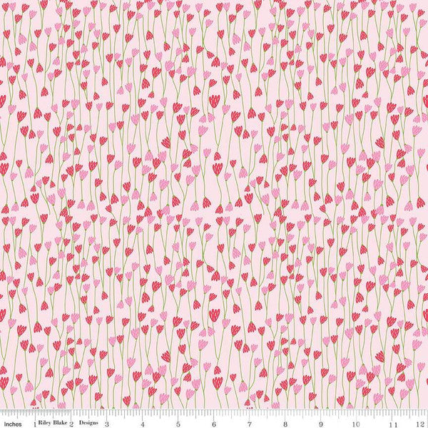 Simply Happy Vine Pink  Fabric - StoryQuilts.com