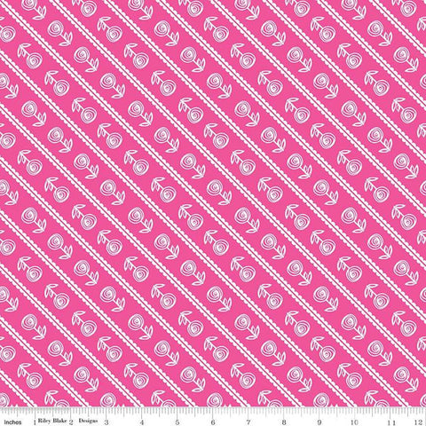 Simply Happy Stripe Pink  Fabric - StoryQuilts.com