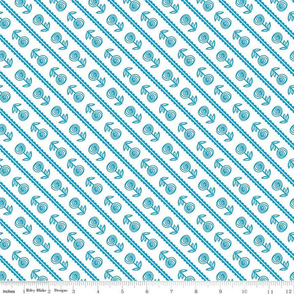 Simply Happy Stripe White  Fabric - StoryQuilts.com