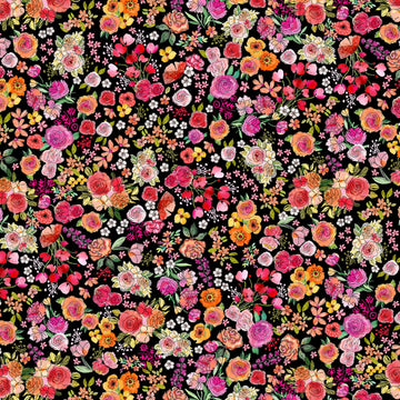 Black Sewing Large Florals C8933-black  Fabric - StoryQuilts.com
