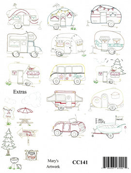 Lets Go Camping For Summer Fun Machine Embroidery CD  Pattern - StoryQuilts.com