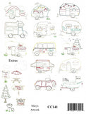 Lets Go Camping For Summer Fun Machine Embroidery CD  Pattern - StoryQuilts.com