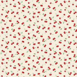 Cream Tiny Cherries from Timeless Treasures,  sold in 1/2 yard increments