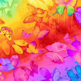Bright Butterflies Digitally Printed,  sold in 1/2 yard increments
