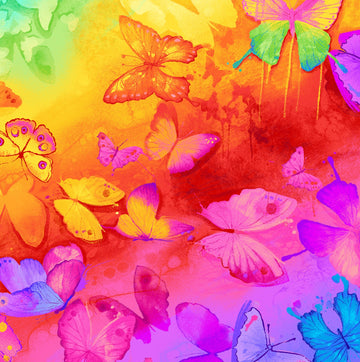 Bright Butterflies Digitally Printed,  sold in 1/2 yard increments