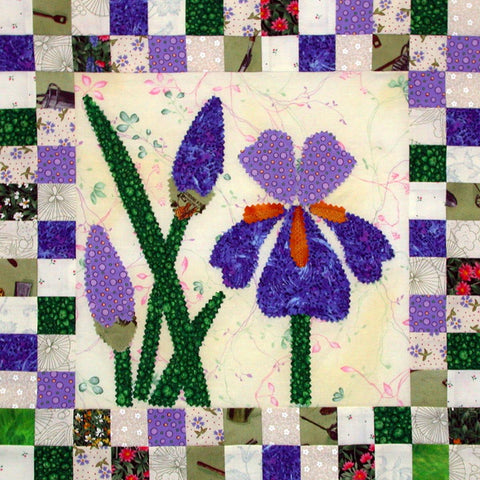 Iris Rising - Checkerboard Flowers  Pattern - StoryQuilts.com