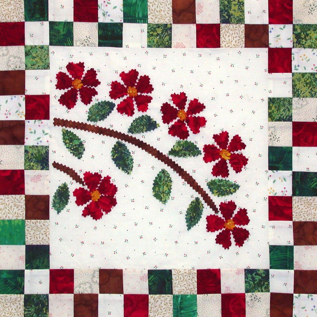 Rose Spray - Checkerboard Flowers  Pattern - StoryQuilts.com