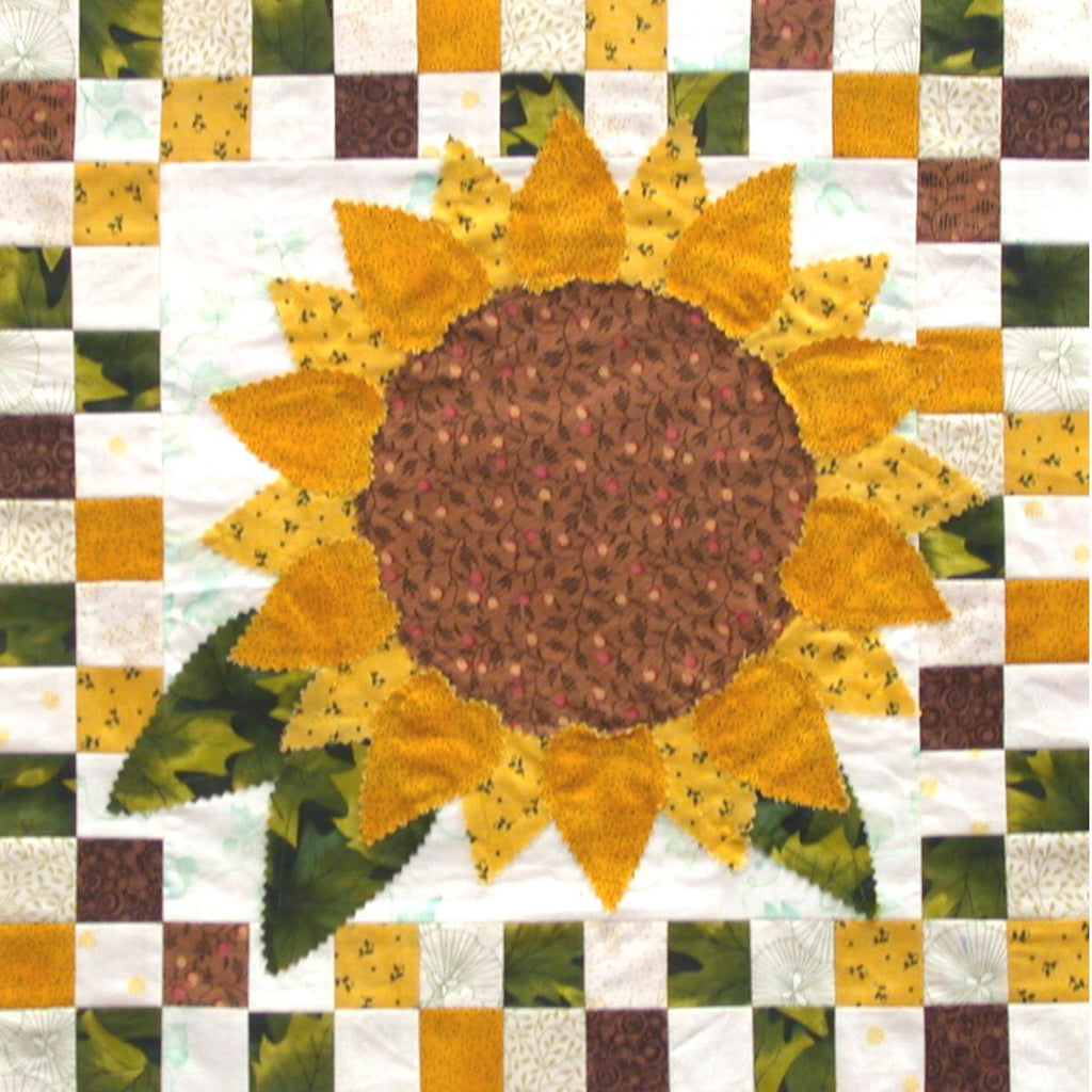 Sunflowers - Checkerboard Flowers  Pattern - StoryQuilts.com