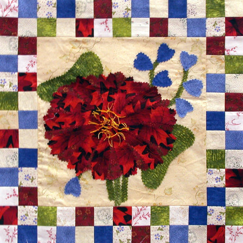 Mums for You - Checkerboard Flowers  Pattern - StoryQuilts.com