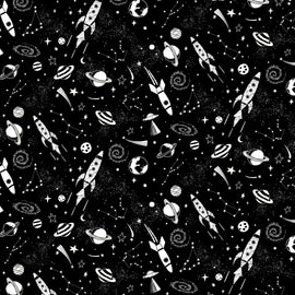 Glow in the Dark Rocketships & Planets Digitally Printed