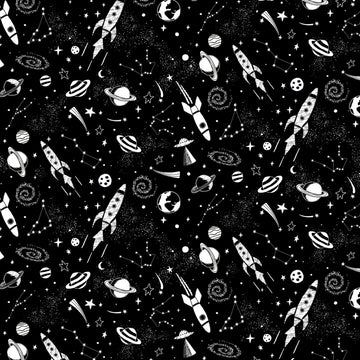 Glow in the Dark Rocketships & Planets Digitally Printed