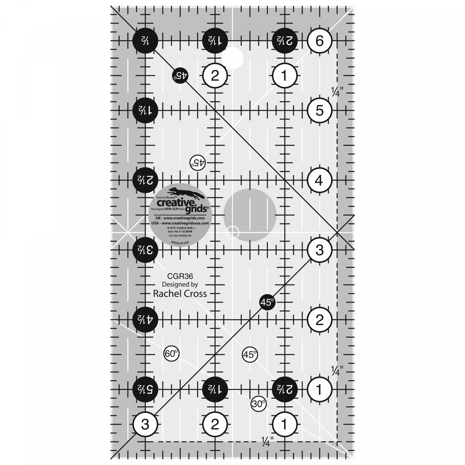 Creative Grids Quilt Ruler 3-1/2in x 6-1/2in # CGR36