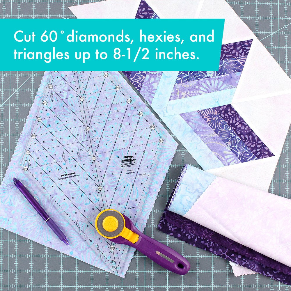 Creative Grids 60 Degree Diamond Ruler - CGR60DIA