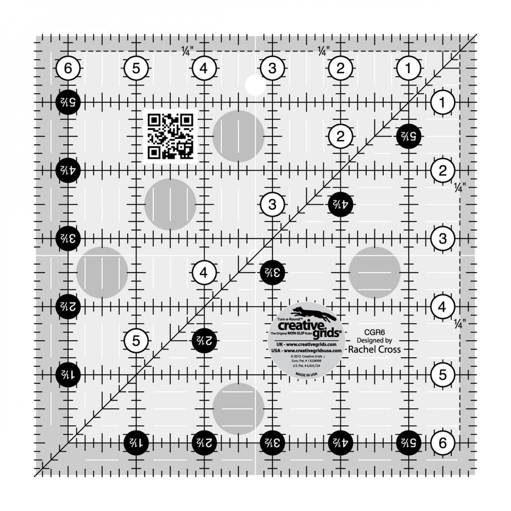 Creative Grids Quilt Ruler 6-1/2in Square CGR6