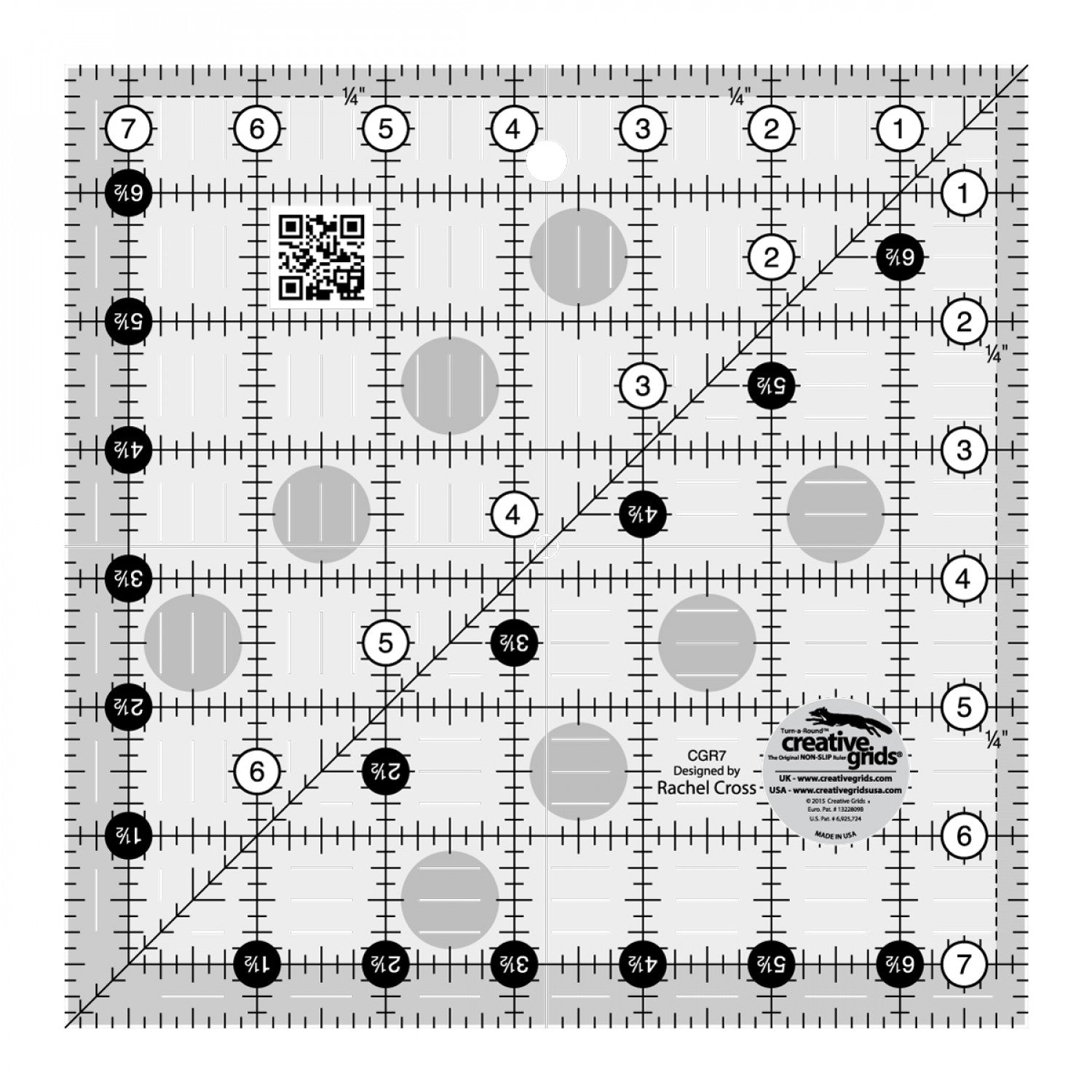 Creative Grids Quilt Ruler 7-1/2in Square # CGR7