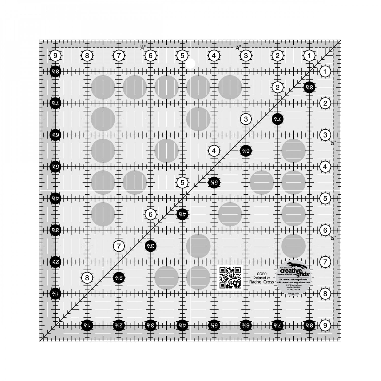 Creative Grids Quilt Ruler 9-1/2in Square # CGR9