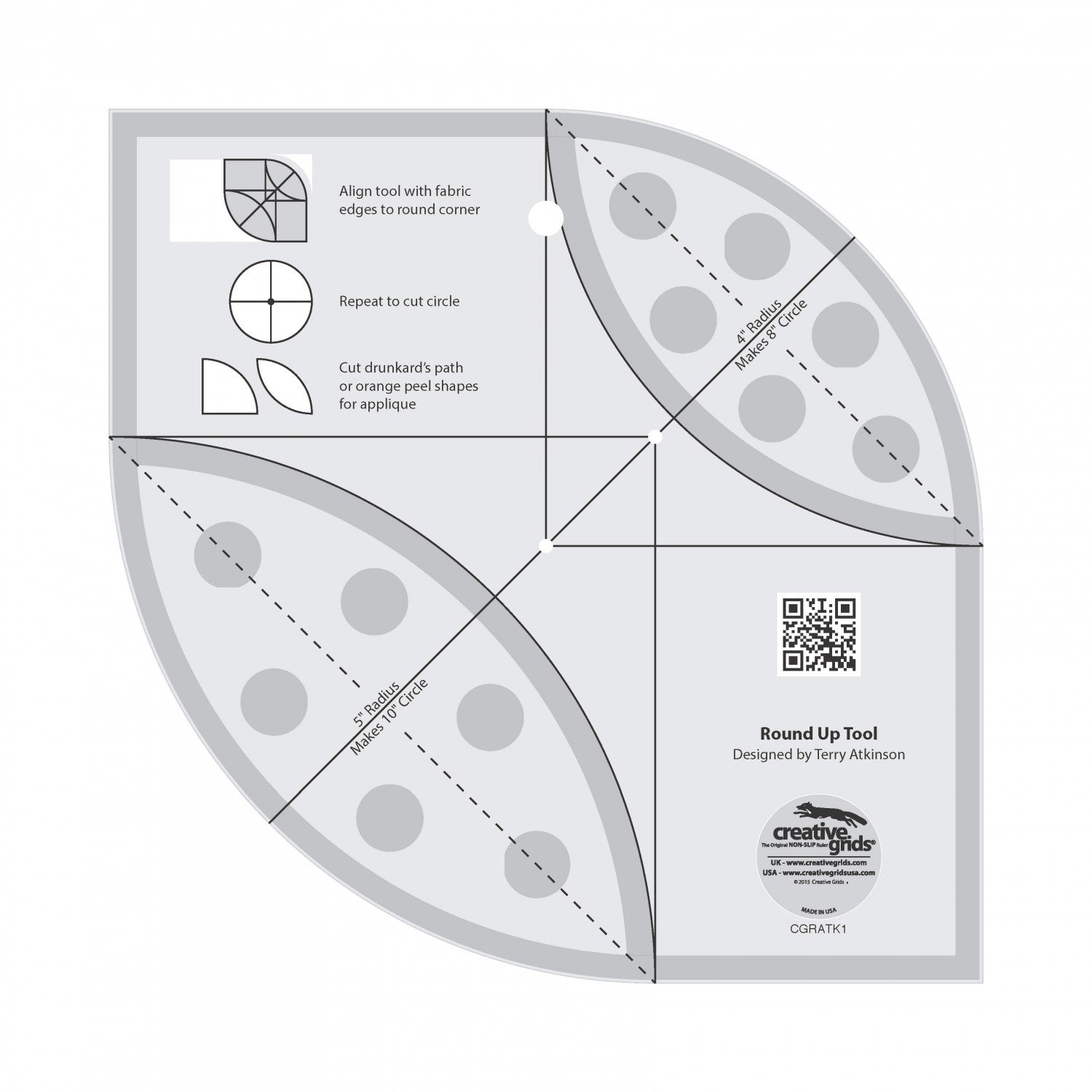 Creative Grids Round Up Tool and Quilting Ruler  Notion - StoryQuilts.com