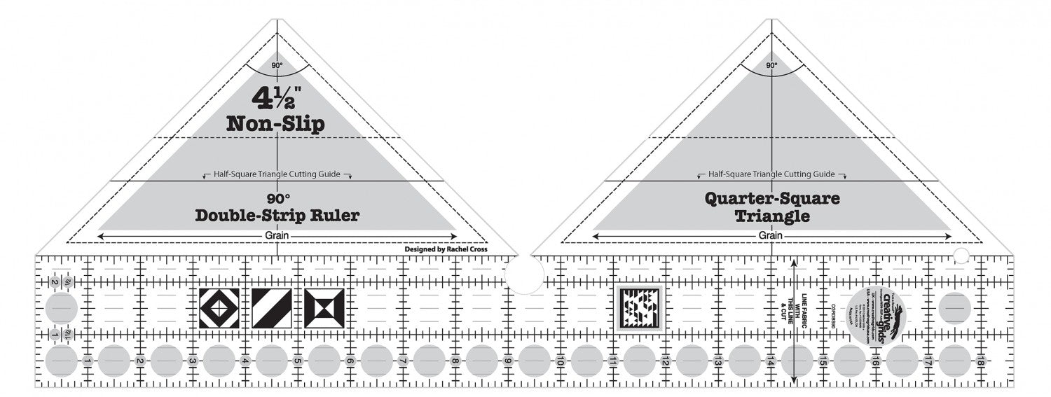 Creative Grids 90 Degree Double-Strip Quilt Ruler # CGRDBS90