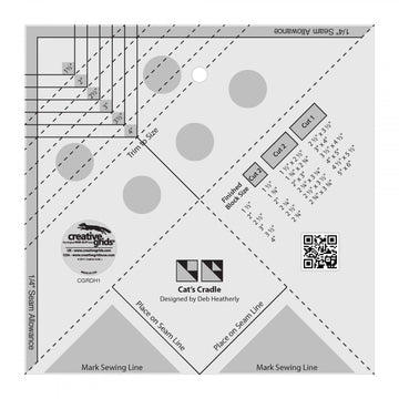Creative Grids Cat's Cradle Tool Quilt Ruler CGRDH1  Notion - StoryQuilts.com
